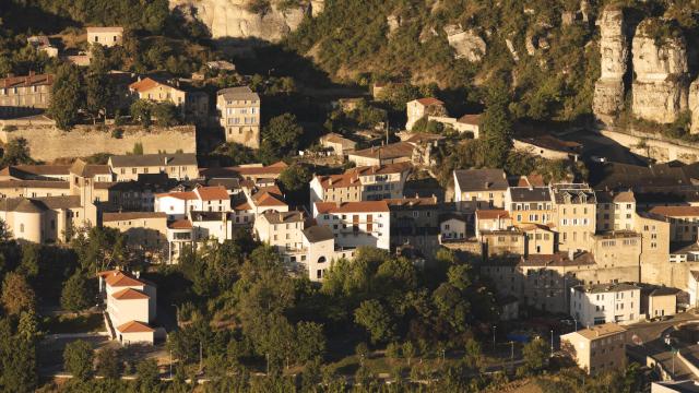 Aerial View Of Roquefort Sur Soulzon 5grands Sites Midi Pyenees