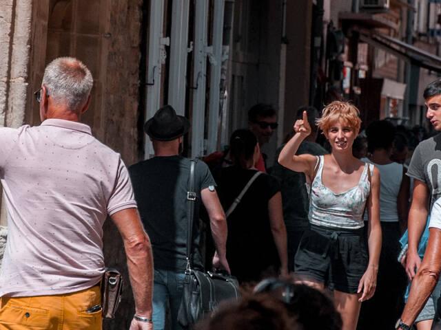 Rue droite, shopping street in Millau