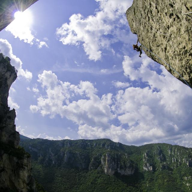 Daniel Du Lac in the Men Infinity Lane, 8c, at the PETZL Roc Trip / Vibram Natural Games 2009, Millau, France.